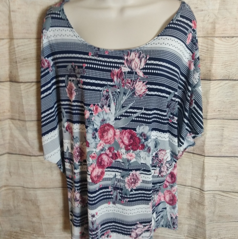 MOA Collection Polka Dot Floral Blouse